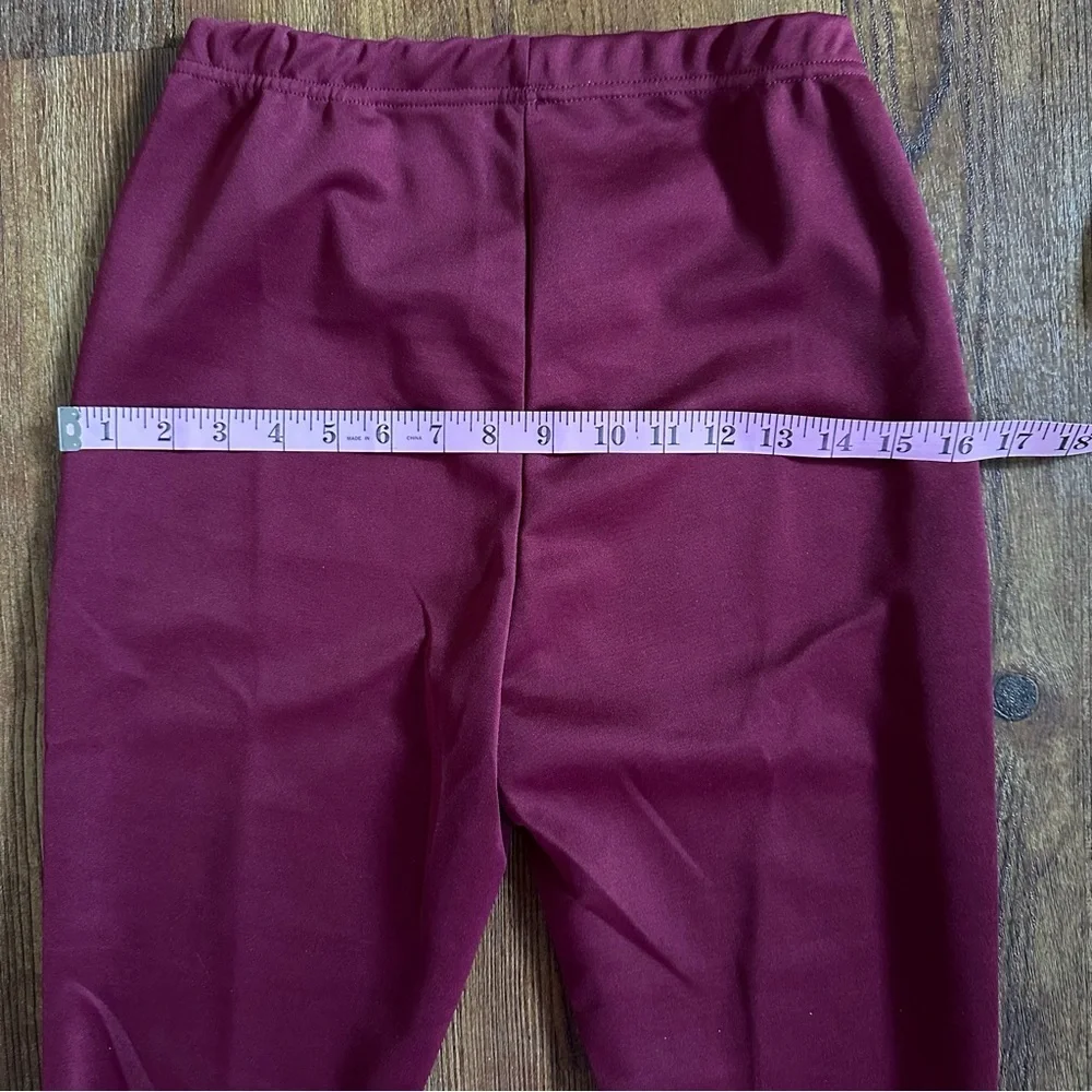 Burgundy Peplum Blazer and Slim Fit Trousers Pant‎ Suit Set 2 Piece Maroon